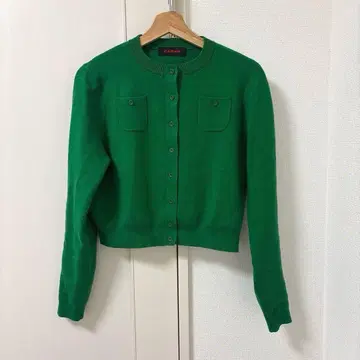 CABaN 코튼 캐시미어 크루넥 가디건 그린 XS