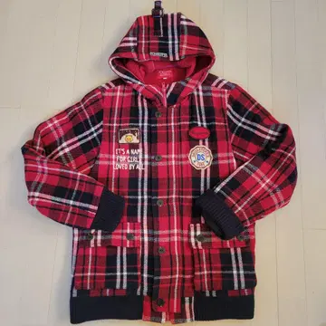 drug store's 후드 부착 체크 점퍼