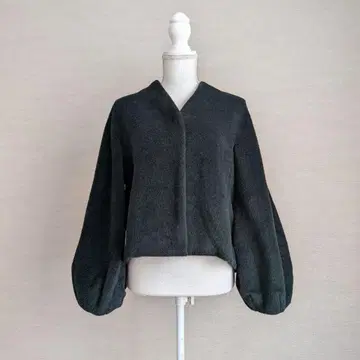 DUAL VIEW 알파카 샤기 노카라 숏코트 벌룬