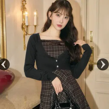 미셸 마카롱 랜덤 체크 앙상블 원피스