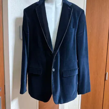 ZARA 벨벳 네이비 테일러드 남성용 L 사이즈 상당 자켓