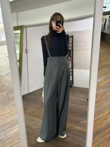 컨디션 최상 슬림 레그 RIM.ARK 리무아크 올인원 와이드 팬츠 그레이