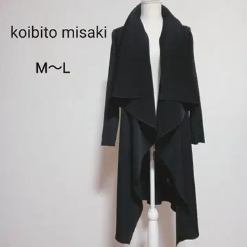 코이비토미사키 롱 플리츠 가디건 블랙 M-L