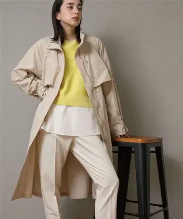 발수 롱 스탠드 코트 OPAQUE.CLIP 베이지