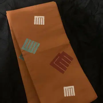 니시진 순수 실크 겐지 향 자수 감색 반폭 오비