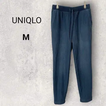 유니클로 데님 저지 보아 팬츠 M 블루 속기모 허리밴딩
