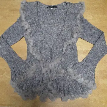 MICHEL KLEIN 프릴 장식 가디건 38 그레이