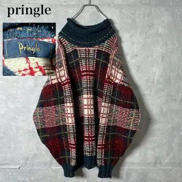 90 빈티지 PRINGLE 체크 울 니트 PM33