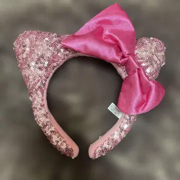 핑크 스팽글 키티 머리띠