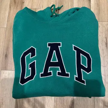 GAP 그린 후드 부착 후드티 그린