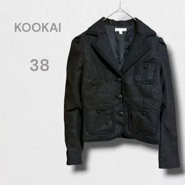 쿠카이 자켓 테일러드 블레이저 숏 기장 트위드 포멀 M