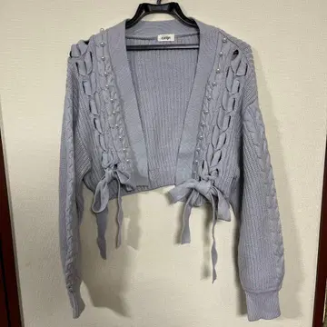 에블린 펄 리본 가디건