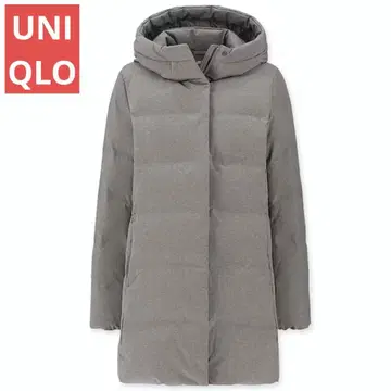 컨디션 최상 유니클로 심리스 다운 숏코트 그레이 M