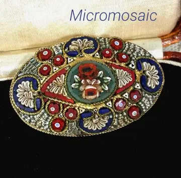 Itary제 마이크로 모자이크 빈티지 브로치 타원형