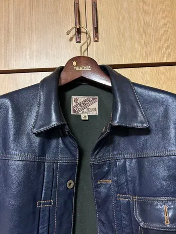 Y'2LEATHER 인디고 가죽 자켓