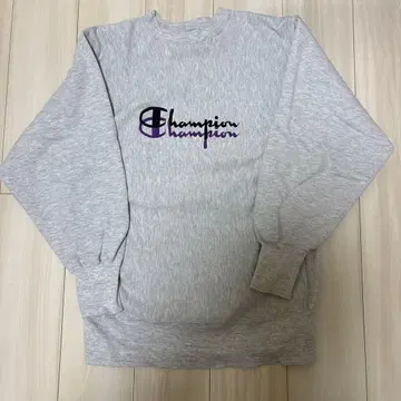 Champion 리버스 위브 맨투맨 그레이 USA제 자수 로고 XL