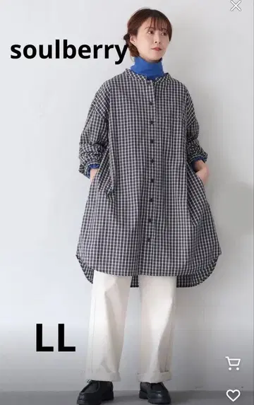 새상품급 터틀과 함께 입고 싶은 모노톤 체크 튜닉