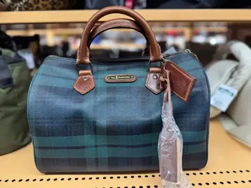 체크 무늬 보스턴 백