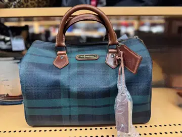 체크 무늬 보스턴 백