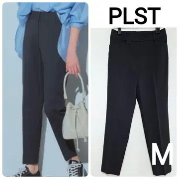 PLST 플라스테 네이비 스틱 팬츠 린넨 블렌드 M