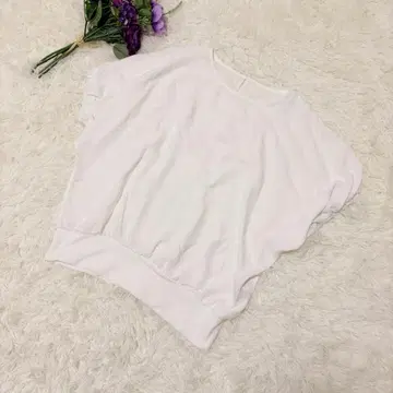 DRESKIP 블라우스 화이트 돌먼 슬리브풍 루즈 실루엣