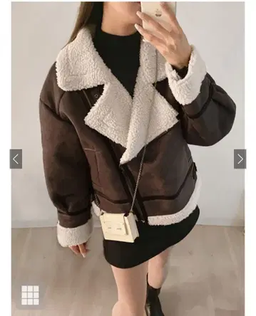 보아 칼라 가죽 자켓