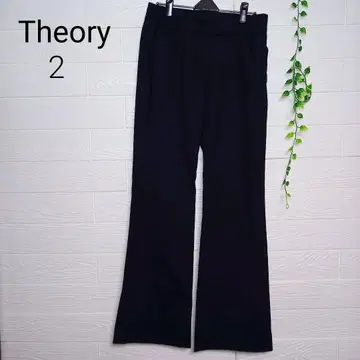띠어리 Theory 플레어 팬츠 2 (61cm) 블랙 스트레치 일본제