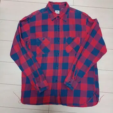 슈가케인 블록 체크 플란넬 셔츠 M 일본제