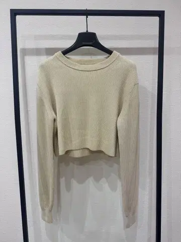 AURALEE 숏 기장 리브 니트 오라리 IVORY