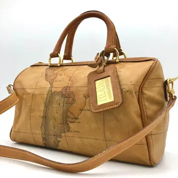 [컨디션 최상] 프리마 클라세 2way 보스턴 백 지도 도안 자립 핸드백