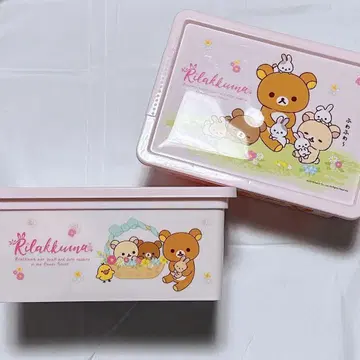 리락쿠마 뚜껑 포함 보관 케이스 S 사이즈 2개 세트