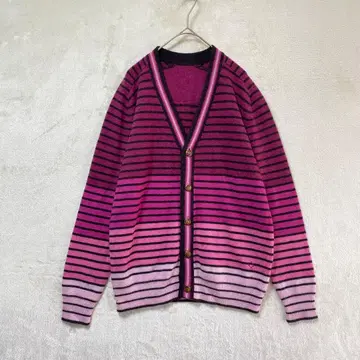 SIDE SLOPE/캐시미어 100% 그라데이션 가디건/핑크 계열/M