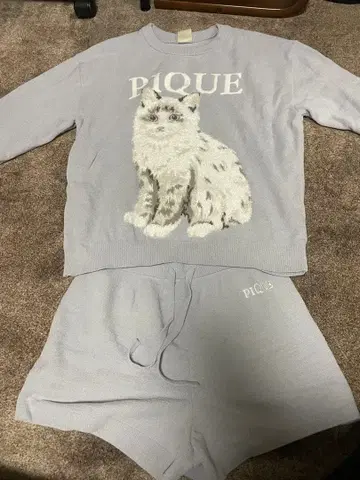 gelato pique 고양이 자수 룸웨어 세트