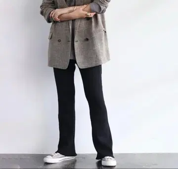 Plage CALUX/캐락스 NEW RIB 팬츠 블랙 M