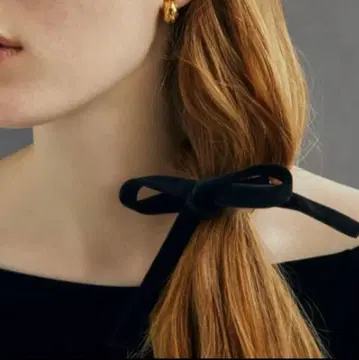 IRIS47 헤어 클립 리본 블랙