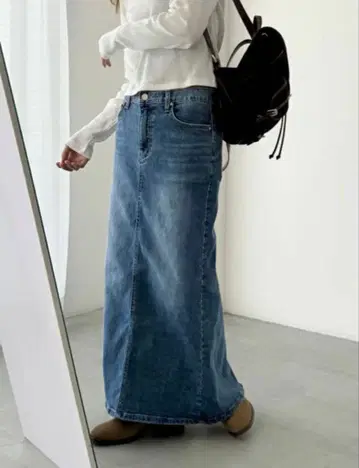 캐널진 El mar 데님 롱 스커트