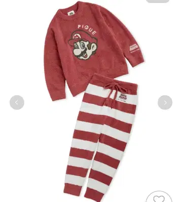 배송비 포함 젤라토 피케 슈퍼 마리오 레드 마리오 상하의 세트 여성용