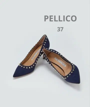 [ 펠리코 ] ANIMA 스터드 펌프스 스웨이드 펌프스 8 네이비 37