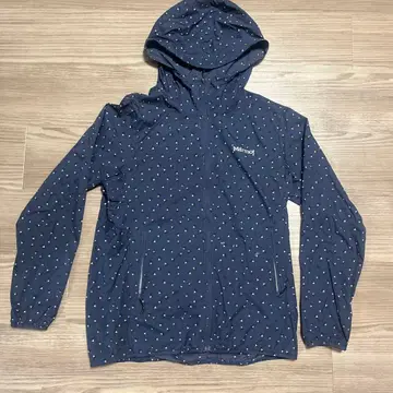 Marmot 네이비 기하학 패턴 마운틴 후드티 JP L