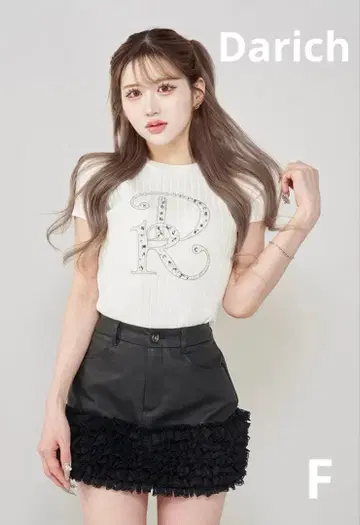 새상품 Darich 다리치 DR 비쥬 리브 니트탑 (화이트)