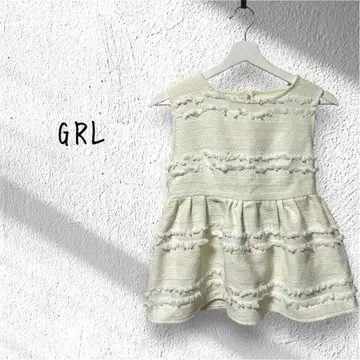 새상품급 GRL 그레일 프릴 슬리브리스 페플럼 상의 화이트