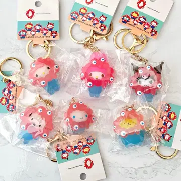 미야쿠미야쿠 산리오 입체 마스코트 클리어 6개 세트 클리어 컬러