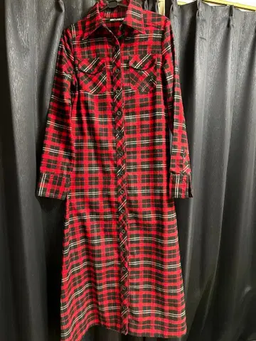 고스트 오브 할렘 체크 롱 셔츠