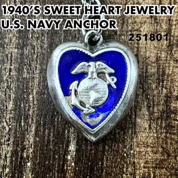 스위트하트 주얼리 백두산 해군 실버 빈티지 목걸이 NAVY