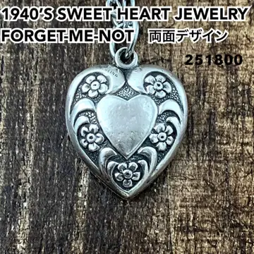 스위트하트 주얼리 물망초 꽃 실버 빈티지 목걸이 NAVY