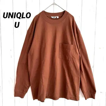 유니클로 코튼 오버사이즈 롱 T 긴팔 남녀 공용 [ L ]
