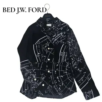 BED JW FORD 24AW 벨루어 오픈 카라 셔츠 블랙 S