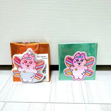 빤쮸토끼 POPUP 키체인 스티커 세트 반짝이는 리본