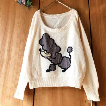 [ 하이픈월드 갤러리 ] 푸들 울 혼방 긴팔 니트