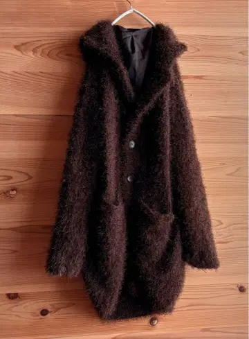 남성용 ACOUSTIC 샤기 니트 롱 코트